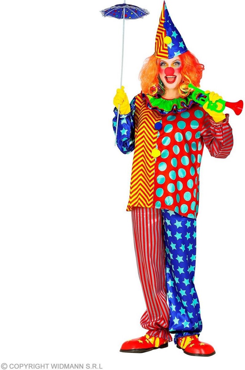 Clown & Nar Kostuum | Hilarische Knotsgekke Clown Kostuum | XXL | Carnaval kostuum | Verkleedkleding